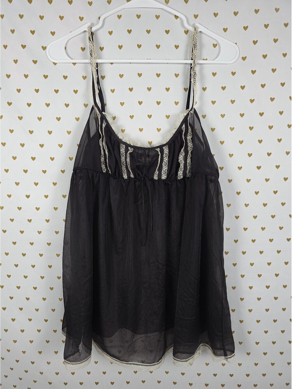 Victorias Secret sheer Sexy Vintage babydoll Nightie Lingerie XL
